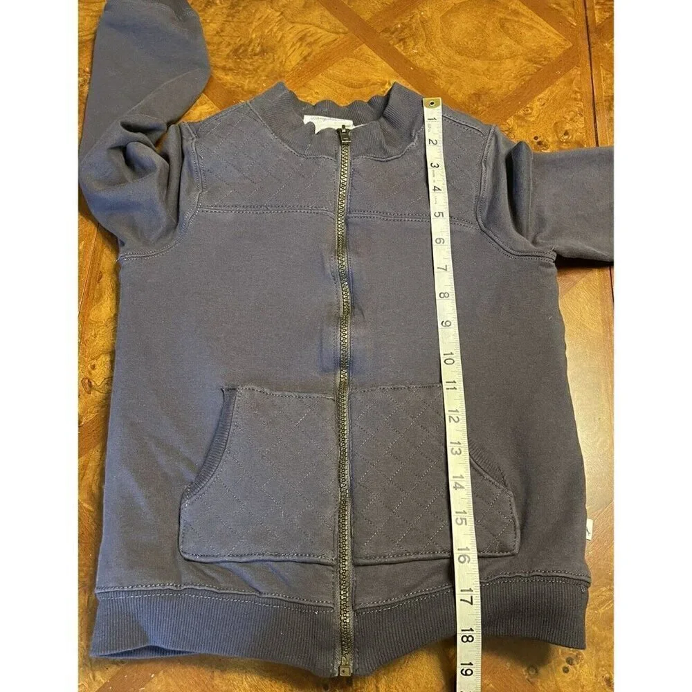Tommy Bahama Kid's Medium 7-8 Years Gray Full Zip Sweatshirt Faux Fur Lined